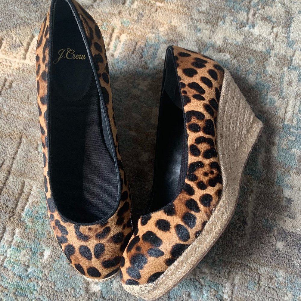 JCrew Animal Print Espadrilles, brand new, size 8
